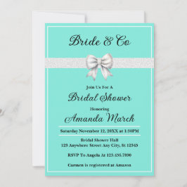 Elegant Bride & Co Wit Glitter Vrijgezellenfeest Kaart