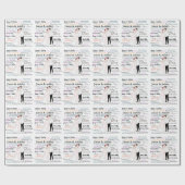 Elegant bride en bruinnamen bruiloft paper cadeaupapier (Vlak)