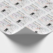 Elegant bride en bruinnamen bruiloft paper cadeaupapier (Hoek)