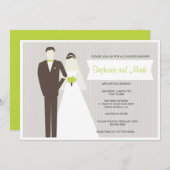 Elegant Bride en Groom Couples Shower Invitation Kaart (Voorkant / Achterkant)