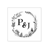 Elegant Bride en Groom Initialen Monogram Weddensc Rubberstempel (Afrduk)