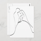 Elegant Bride en Groom Silhouette Sjabloon Briefkaart (Voorkant / Achterkant)