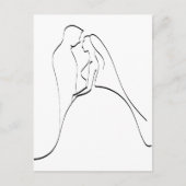 Elegant Bride en Groom Silhouette Sjabloon Briefkaart (Voorkant)