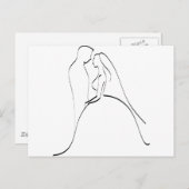 Elegant Bride en Groom Silhouette Sjabloon Briefkaart (Voorkant / Achterkant)