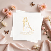 Elegant Bride en Groom Wedding Folie Servetten