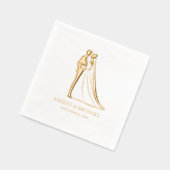 Elegant Bride en Groom Wedding Folie Servetten (Links)