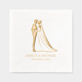 Elegant Bride en Groom Wedding Folie Servetten (Voorkant)