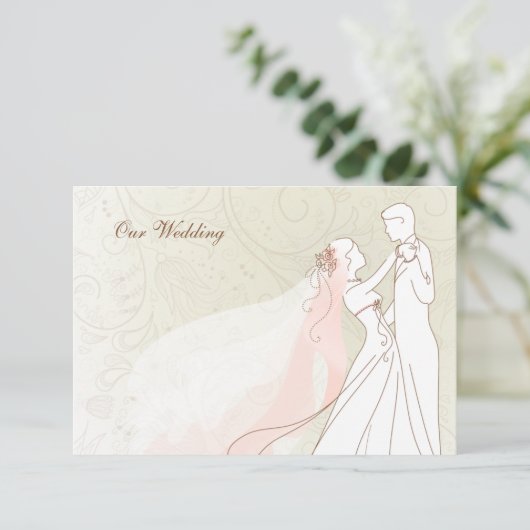 Elegant Bride en Groom Wedding RSVP-kaarten RSVP Kaartje (Staand voorkant)
