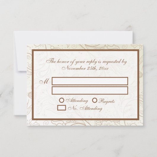 Elegant Bride en Groom Wedding RSVP-kaarten RSVP Kaartje (Achterkant)