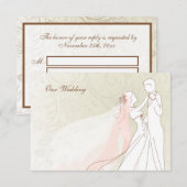 Elegant Bride en Groom Wedding RSVP-kaarten RSVP Kaartje (Voorkant / Achterkant)