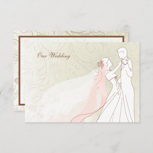 Elegant Bride en Groom Wedding RSVP-kaarten RSVP Kaartje (Voorkant / Achterkant)