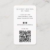 Elegant Bride Floral Chic Hairstyle Braid QR Code Visitekaartje (Achterkant)