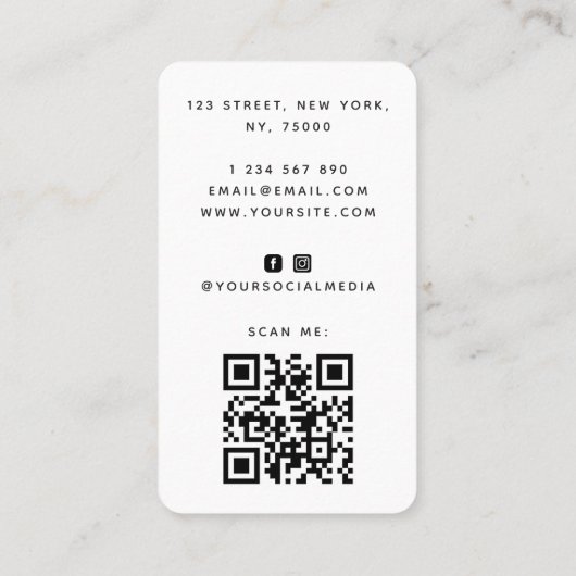 Elegant Bride Floral Chic Hairstyle Braid QR Code Visitekaartje (Achterkant)