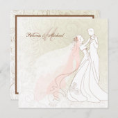 Elegant Bride & Groom First Dance Wedding Invites Kaart (Voorkant / Achterkant)