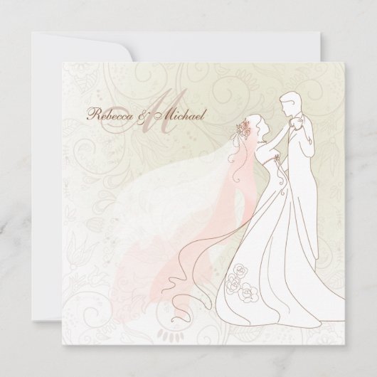 Elegant Bride & Groom First Dance Wedding Invites Kaart (Voorkant)
