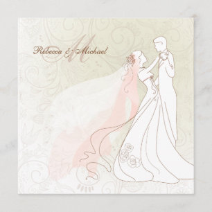 Elegant Bride & Groom First Dance Wedding Invites Kaart