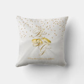 Elegant Bride & Groom Keepslag | Personaliseren Kussen (Achterkant)