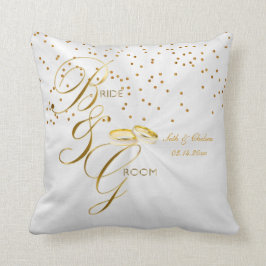 Elegant Bride & Groom Keepslag | Personaliseren Kussen
