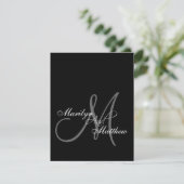 Elegant Bride Groom Monogram Rehearsal Dinner Kaart (Staand voorkant)