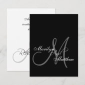 Elegant Bride Groom Monogram Rehearsal Dinner Kaart (Voorkant / Achterkant)
