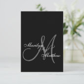Elegant Bride Groom Monogram RSVP-kaarten RSVP Kaartje (Staand voorkant)