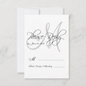 Elegant Bride Groom Monogram RSVP-kaarten RSVP Kaartje (Achterkant)