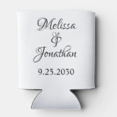 Elegant Bride Groom Name Dog Photo Pet Wedding Blikjeskoeler (Achterkant)