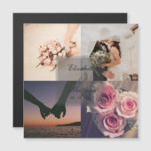Elegant Bride & Groom Photo Collage Wedding Favor (Voorkant / Achterkant)