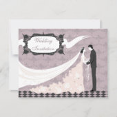 Elegant Bride & Groom Vector Wedding Kaart (Voorkant)