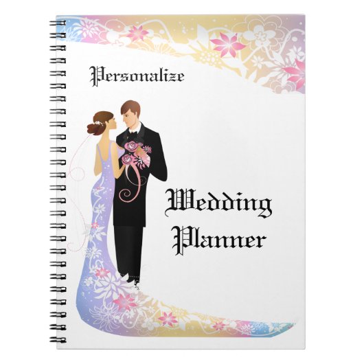 Elegant Bride Groom Wedding Planner gepersonalisee Notitieboek (Voorkant)