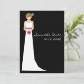 Elegant Bride in Gown Save The Date (Staand voorkant)