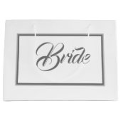 Elegant Bride in White en Grey Large Gift Bag Groot Cadeauzakje (Voorkant)