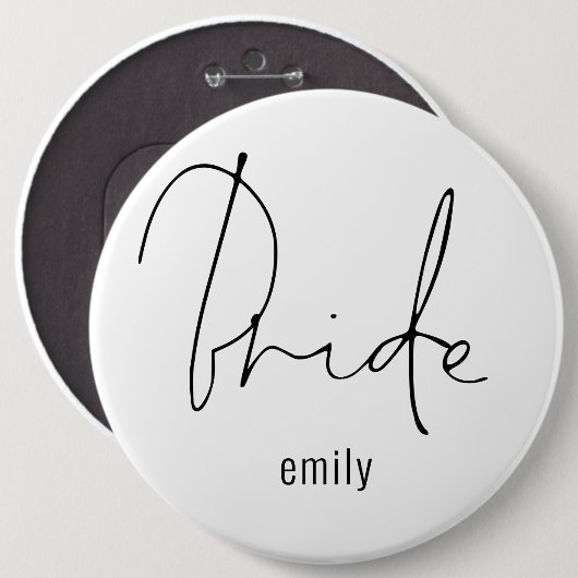 Elegant Bride Manuscript Naam Ronde Button 6,0 Cm (Voorkant /achterkant)