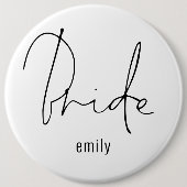 Elegant Bride Manuscript Naam Ronde Button 6,0 Cm (Voorkant)