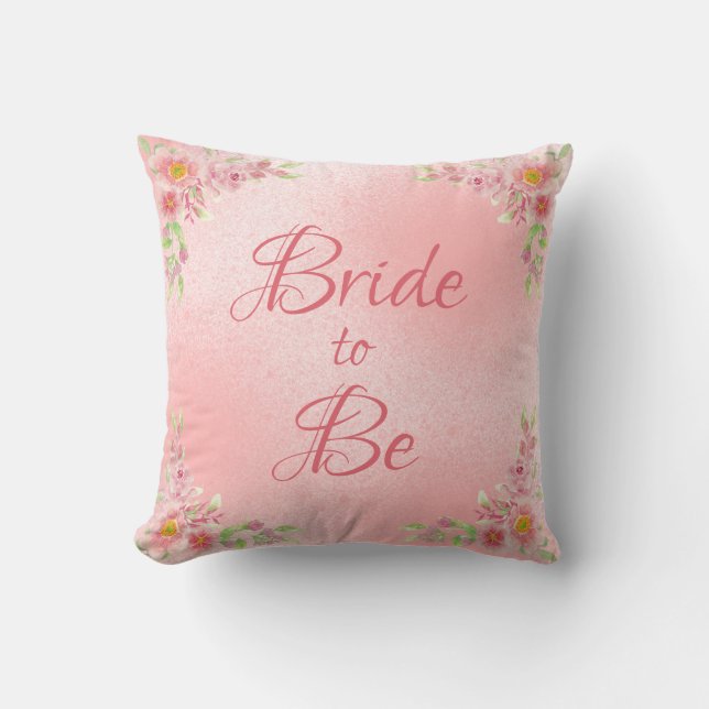 Elegant Bride om roze Waterverf te zijn Kussen (Voorkant)