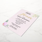 Elegant Bride Pink en Gold Shower Folie Uitnodigin Folie Uitnodiging (Gedraaid)