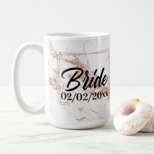 Elegant Bride: Roos Gold Celebration Koffiemok (Met donut)