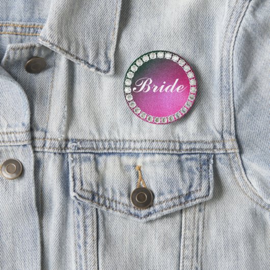 Elegant Bride roze glitter Ronde Button 5,7 Cm (In situ)