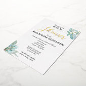 Elegant Bride Sage en Gold Shower Folie Folie Uitnodiging (Gedraaid)