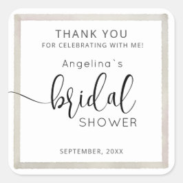 Elegant Bride Shower Square Sticker 