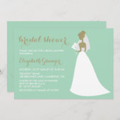 Elegant Bride Silhouette Bridal Shower Kaart (Voorkant / Achterkant)