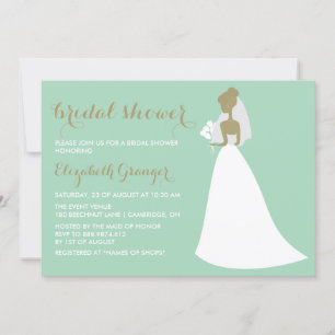Elegant Bride Silhouette Bridal Shower Kaart