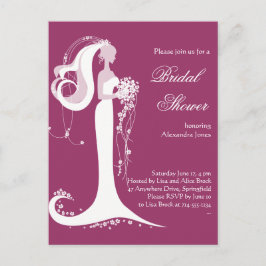 Elegant Bride Vrijgezellenfeest Party Invitation 3 Uitnodiging Briefkaart