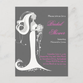 Elegant Bride Vrijgezellenfeest Party Invitation 4 Uitnodiging Briefkaart