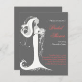 Elegant Bride Vrijgezellenfeest Party Invitation 6 Uitnodiging Briefkaart (Voorkant / Achterkant)