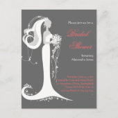 Elegant Bride Vrijgezellenfeest Party Invitation 6 Uitnodiging Briefkaart (Voorkant)