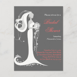 Elegant Bride Vrijgezellenfeest Party Invitation 6 Uitnodiging Briefkaart