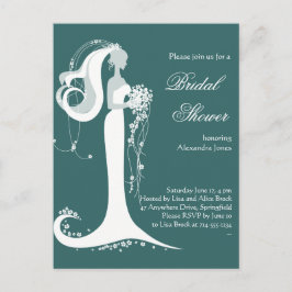 Elegant Bride Vrijgezellenfeest Party Invitation Uitnodiging Briefkaart