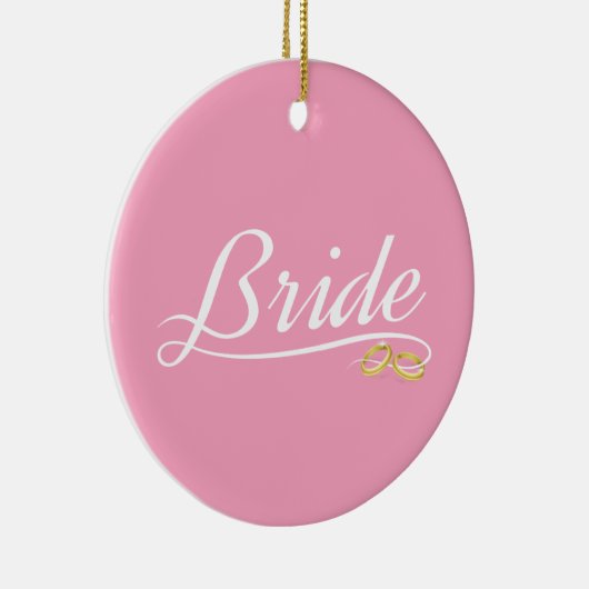 Elegant Bride Wedding Calligraphy Ceramic Ornament (Rechts)
