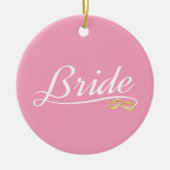 Elegant Bride Wedding Calligraphy Ceramic Ornament (Voorkant)